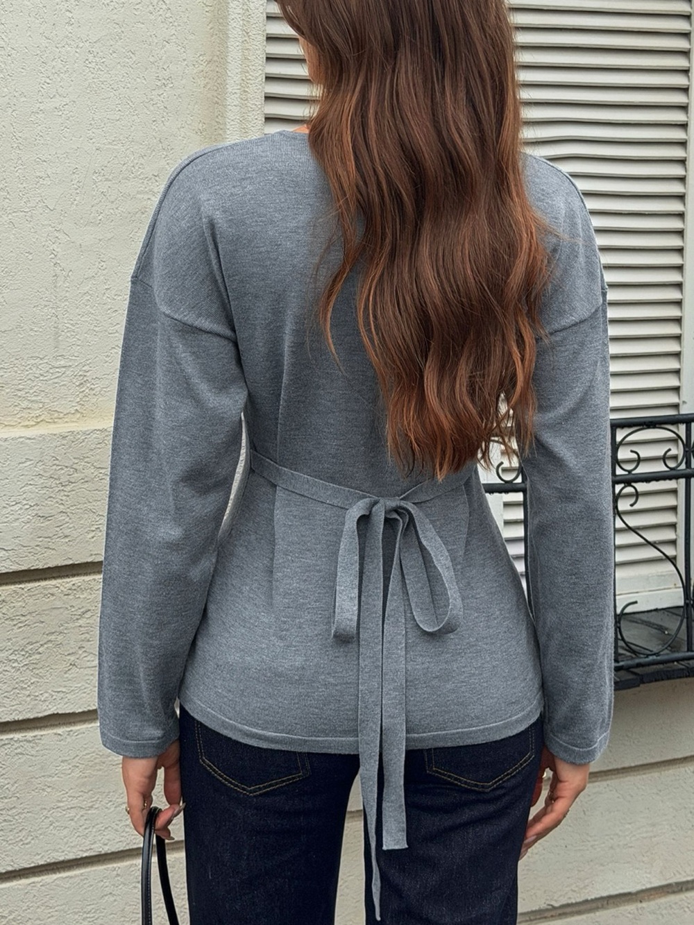 Button-Front Dropped Shoulder Cardigan - Picture 4 of 5